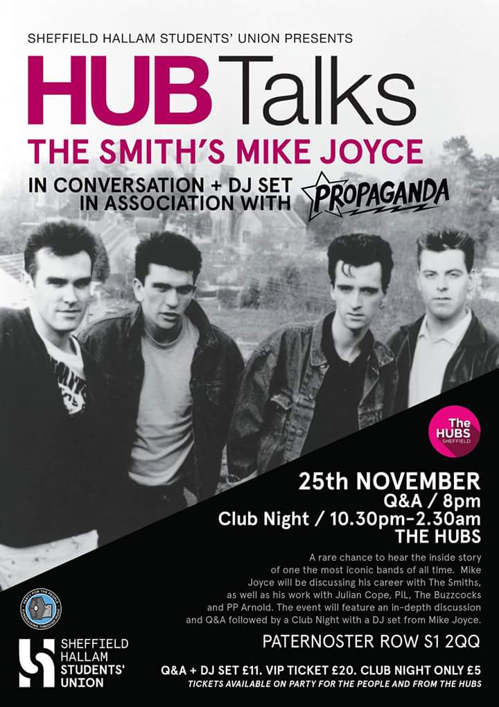 #TheSmiths <a href="/mikejoycedrums/">Mike Joyce</a> is in Conversation this Saturday. What do you want to ask him? #sheffieldissuper