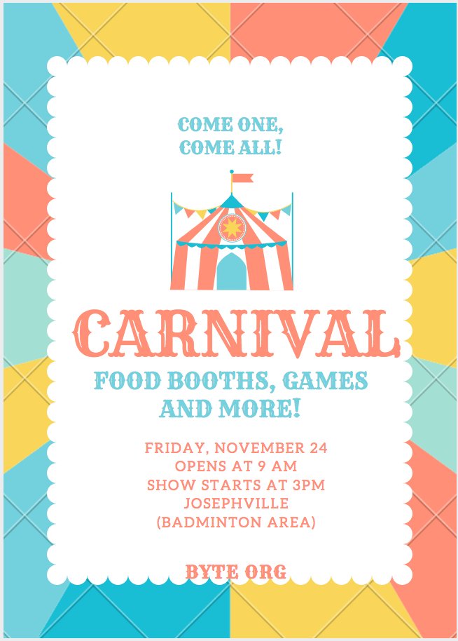 byte_org's tweet photo. It's finals week and we're cooking up something to look forward to on Friday! 🎪🎟️ https://t.co/iO1qDJmbu3