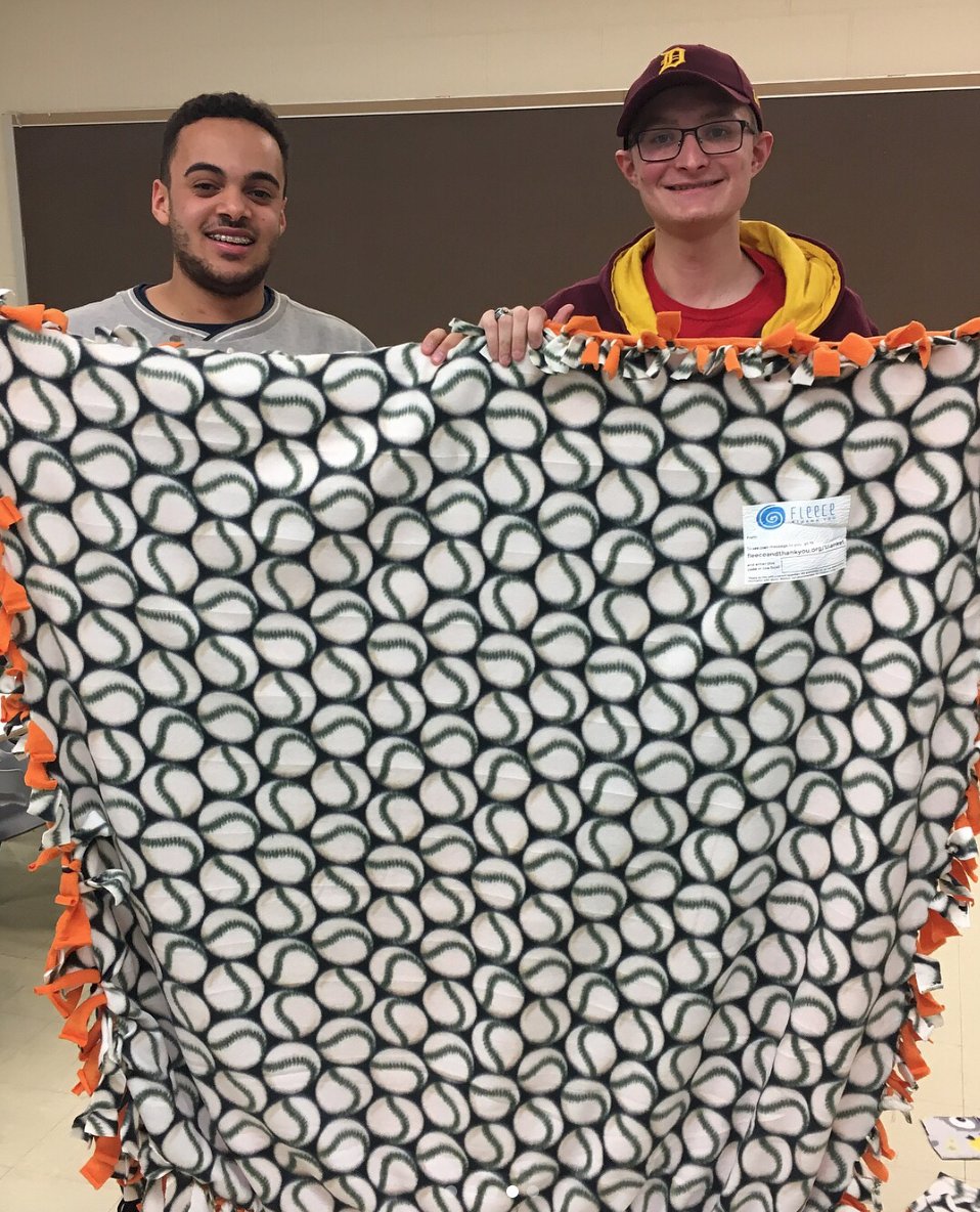 CMUSchoolofBCA's tweet photo. @CMUNBS held their Fleece &amp; Thank You event on November 15th. 
Seven blankets were made for children in the hospital. https://t.co/wnsawoqIOq