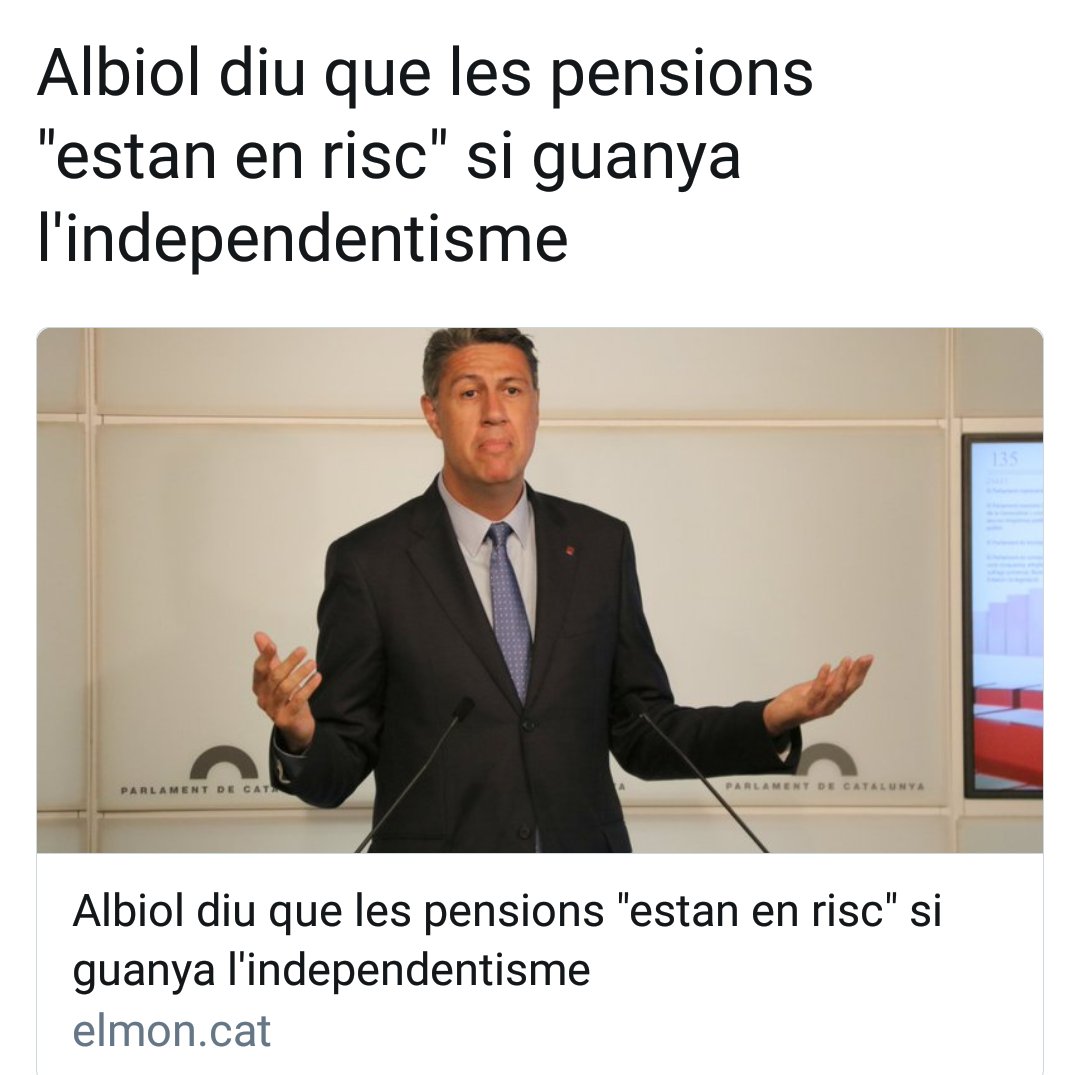 acorey_cat's tweet photo. Albiol, las pensiones están en riesgo xk tu presidente se ha dedicado a utilizar el dinero del Fondo para sufragar miserablemente deuda ruinosa. Dejad de buscar chivos expiatorios a vuestros actos @PPopular https://t.co/cKSMyRQsA3
