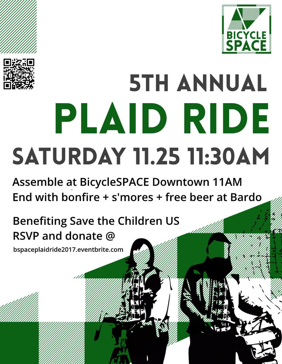 BicycleSPACE's tweet image. The #PlaidRide is coming SOON! Join us for a leisurely #BikeDC cruise through some of our favorite natural spaces in the city on the way to @BardoBeer. We'll enjoy s'mores, cider, and #FREEBEER once we arrive. Register &amp;amp; donate to support hurricane relief:
bspaceplaidride2017.eventbrite.com