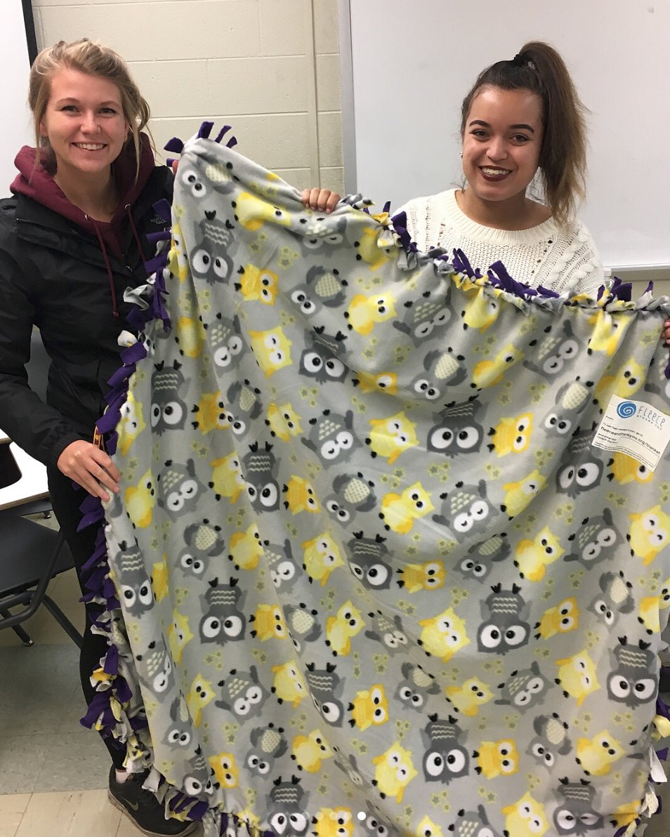 CMUSchoolofBCA's tweet photo. @CMUNBS held their Fleece &amp; Thank You event on November 15th. 
Seven blankets were made for children in the hospital. https://t.co/wnsawoqIOq