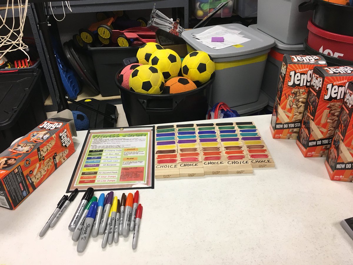 Coach_Maki_PE's tweet photo. Fitness Jenga! 1 set down...6 more to go...😁 Add some fun to your fitness! 💪 https://t.co/FPgGWlnhWN