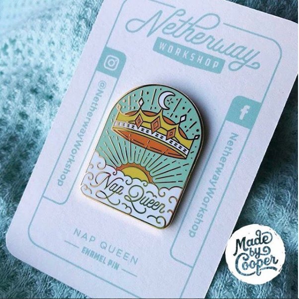 madebycooper's tweet photo. Who's ready for a nap already and it's only #Monday afternoon? 🙋 Check out these badges we sent to Netherway Workshop ! #napcity #napqueen #pinbage https://t.co/JLJjzs1Ra0