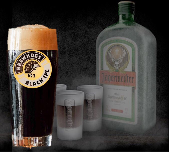 HogsHazelwood's tweet photo. BLACK FRIDAY DEAL: 
Beer n’ Deer after dark!!!
Get a Brewhogs No3 &amp; a shot of ice cold Jager for ONLY R30 after 6pm this Friday
#onlyathogs https://t.co/xkr7XLFiFY