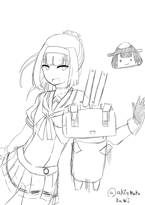 #艦これ版深夜の真剣お絵描き60分一本勝負
#艦これ版真剣お絵描き60分一本勝負_20171120
11/20 秋月
おにぎり上手く三角に握りたい 