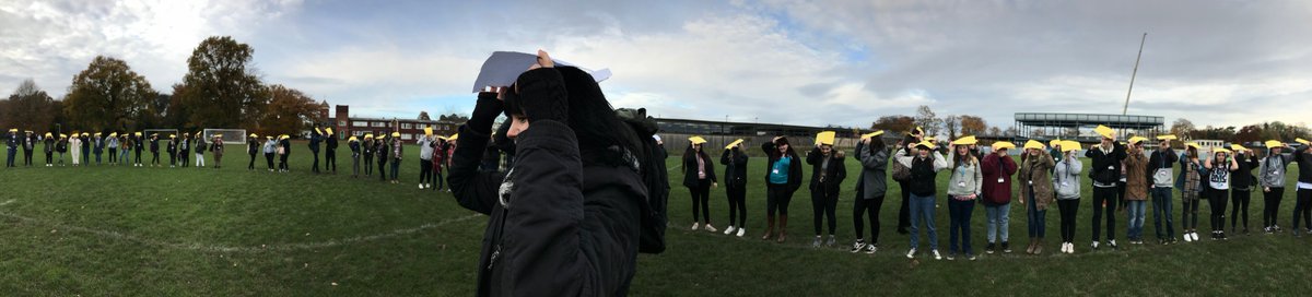 Reaseheath's tweet photo. On Friday over 100 Care @RHC_Animal Care students created a giant pudsey head on our football pitch to raise awareness for @BBCCiN! #ChildrenInNeed #BBCChildrenInNeed2017 #giantpudsey https://t.co/ZDy7LmX650