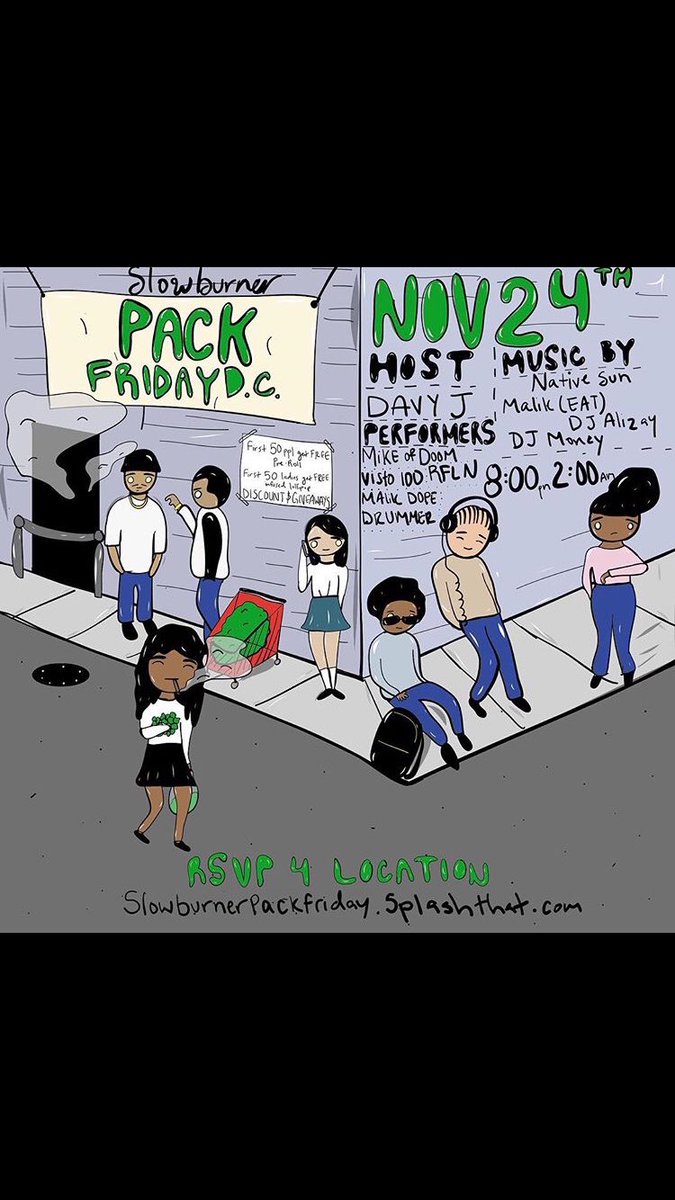 ParadigmPetunia's tweet photo. #ThisFriday ~ we partyin @SlowburnerDC aka #PackFriday🔥 https://t.co/Phsj71vsuF #RSVP today #Hippielifekrew https://t.co/vAaSgQSgtJ