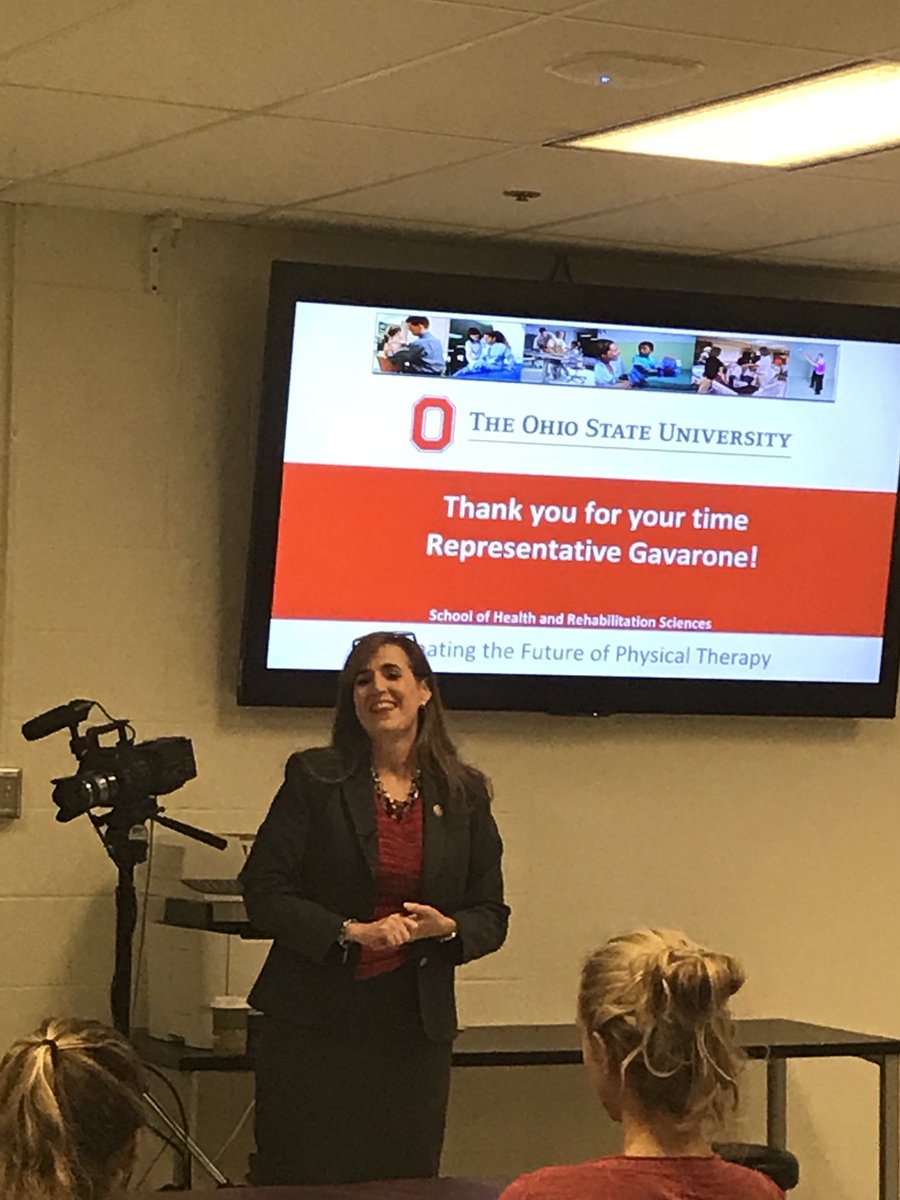 TheOhioStateDPT's tweet photo. We are excited to have @OhioRepGavarone come speak to our 3rd year class and faculty! @Ohio_PT @APTAtweets #LegislativeVisit https://t.co/71LG8AaTp0