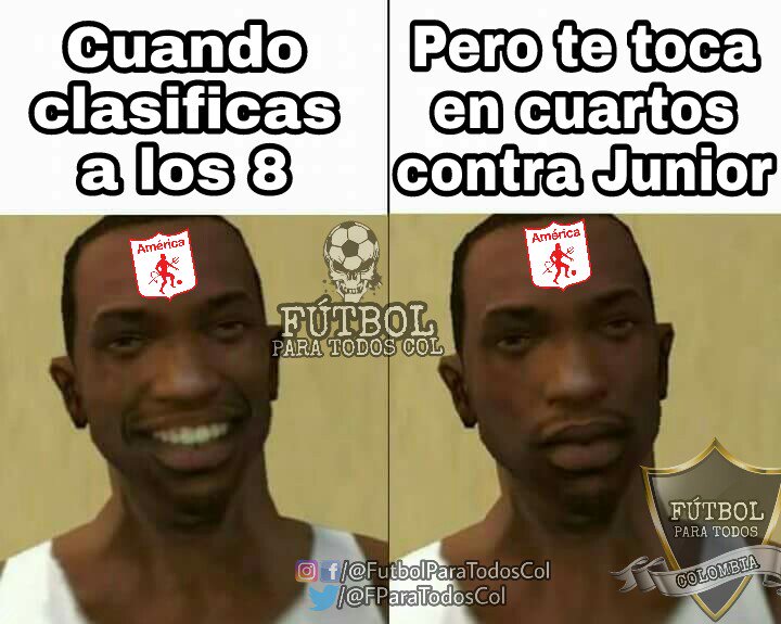 FParaTodosCol's tweet photo. #LlavesdeInfarto #LigaAguila #LIGAAGUILAxWIN #CuartosDeFinal #America #Junior https://t.co/reaezpleXa