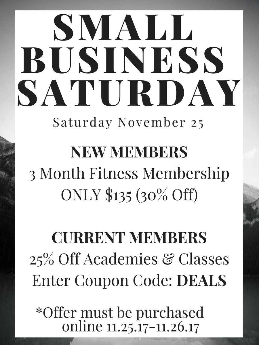 SMALL BUSINESS SATURDAY is coming! We have discounts for current and future members! Visit hubs.ly/H09bhy90