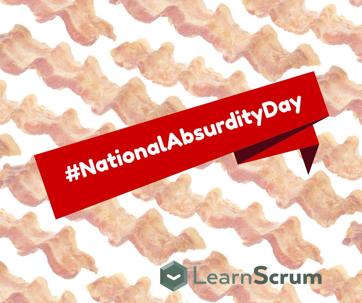 learnscrum's tweet image. Take a moment with your team on #NationalAbsurdityDay to do something fun and crazy, like refer to Scrum Masters as Bacon Masters. Who doesn&apos;t like fun? Or bacon. Win-win. Go win with your #Scrum Team. #agile