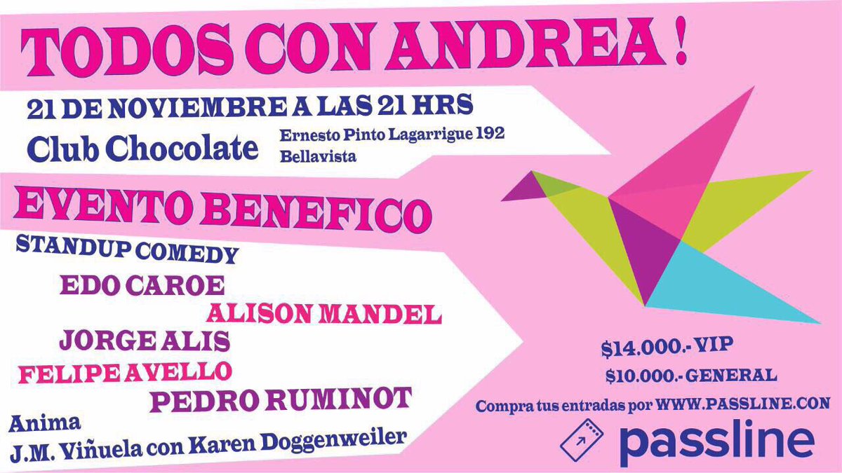 Edo Caroe (@edocaroemago) on Twitter photo Baguales, estaremos ayudando a Andrea este 21NOV junto a @alisonmandel <a href="/FelipeAvello/">Felipe Morales Avello</a> <a href="/JorgeAlis/">Jorge Alís</a> @pedroruminot, nos vemos en Club Chocolate!💪 Baguales, estaremos ayudando a Andrea este 21NOV junto a @alisonmandel <a href="/FelipeAvello/">Felipe Morales Avello</a> <a href="/JorgeAlis/">Jorge Alís</a> @pedroruminot, nos vemos en Club Chocolate!💪