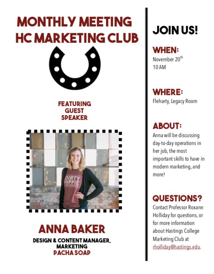 HCMarketingClub's tweet photo. Don't miss our meeting today at 10 am in the Legacy Room! https://t.co/K0NnR90aYF