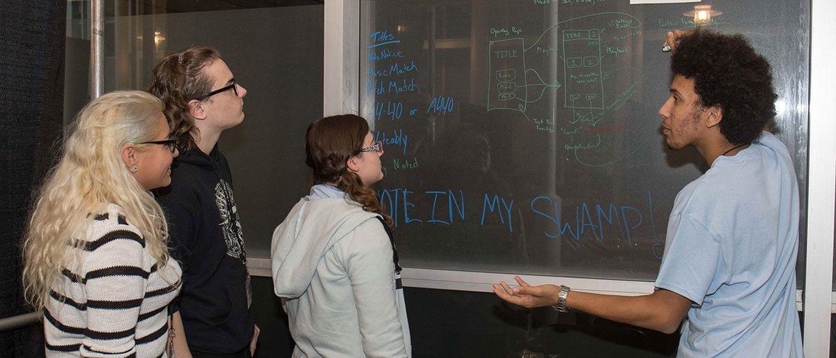 Stockton_edu's tweet photo. Find out who won #StockHack II this weekend. https://t.co/kqf7Za0TGD https://t.co/aH7NEvQ6Wm