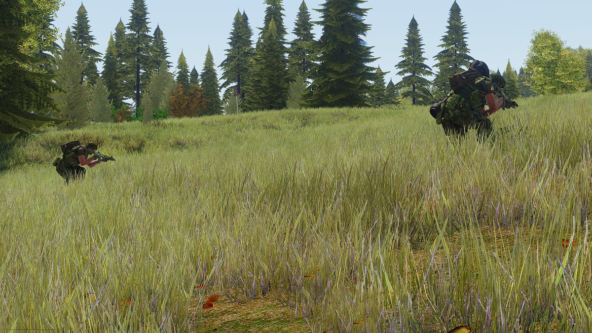 CampfireArma's tweet photo. As PMC takes a little break, Campfire heads to Bystrica to assault a Russian research facility. Seen here, members of Alpha begin their flanking manoeuvre on the final approach to the facility. #arma #arma3 #classic #milsim #flank #tactics https://t.co/EEQ2nRxmCy