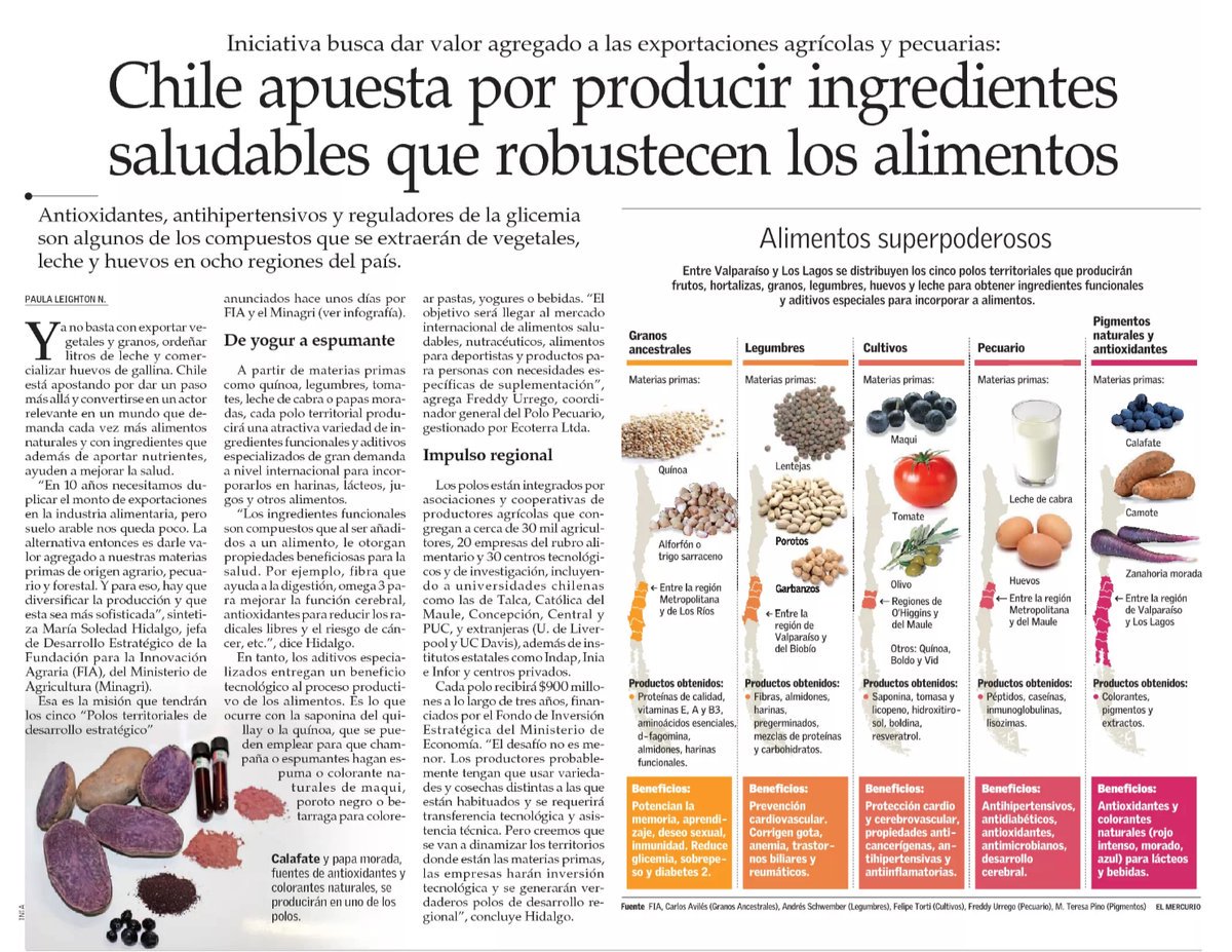 cetalimentos's tweet photo. Chile busca convertirse en un actor relevante en un mundo que demanda cada vez más #alimentos naturales e ingredientes que ayuden a mejorar la salud: https://t.co/Tcv0EP6AgE https://t.co/xXEqm037ll