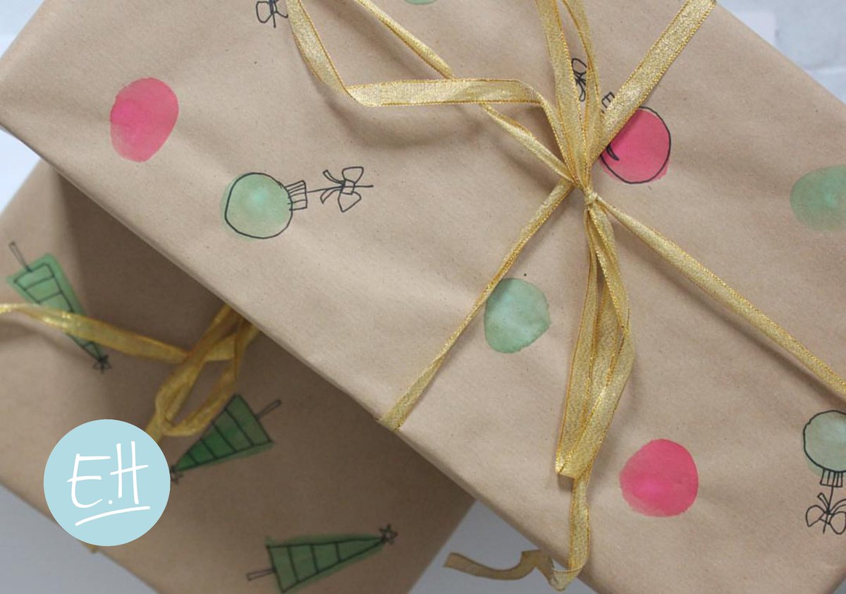ella_harriott's tweet photo. Hand painted and illustrated brown #Christmas gift wrap, the perfect way to make your gifts stand out from others under the tree. Available at my Christmas fair stands. #handmade https://t.co/9BxTZsw8aa