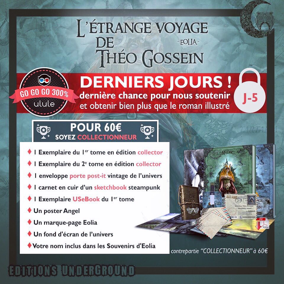 Eds_Underground's tweet photo. Ne ratez pas les 5 jours restants pour profiter de notre pack le plus populaire ! Et obtenir le collector des 2 tomes ! #collector #Roman #lecture #fantastique #ulule #steampunk #vintage https://t.co/cPqqraKOC2