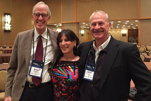 brockprize's tweet photo. Social justice speaker and Brock Prize Laureate Cecilia Fierro at #UCEA17 with Brock Administrator @ed_elh and former juror @CharlesSlater @ucea https://t.co/0nIZ5Yoseg
