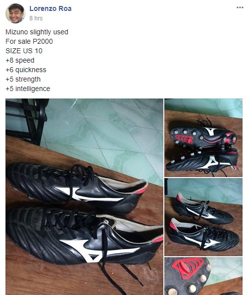 moirawinniee's tweet photo. HI GUYS SINO PO GUSTO NG +++ SA SKILLS BUY @enzoroa_'S CLEATS HAHAHAHAHAHAHHAHAHA #legitto #nobogusbuyers #1pesodiscount https://t.co/10p2MC14ox