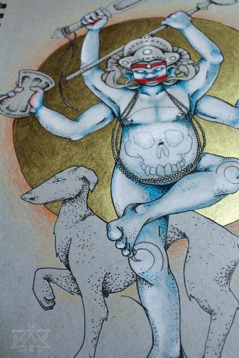 #lordbhairava #illustration #deity #ghostriverart #drawing #contemporaryart #sacredart #shiva
