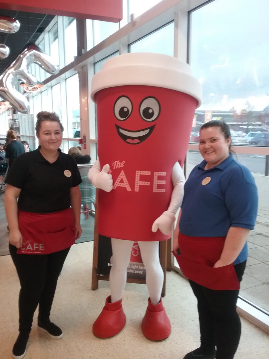 TescoCafe's tweet photo. Our Café mascot is at the @Tesco Café in #Prescot this week handing out free hot drink coupons. Pop in, say hello and grab a hot drink on us! https://t.co/8xD2YAUnuE