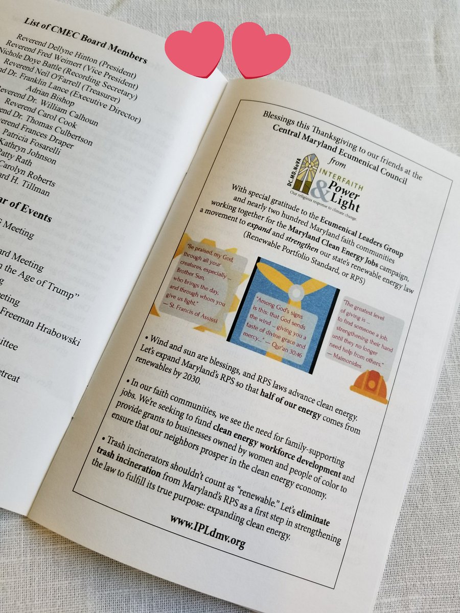 IPLdmv's tweet photo. At @cmecouncil Thanksgiving breakfast, so grateful to be working with Ecumenical Leaders from @archbalt @episcomd @bwcumc @ELCAdemdsynod @baltimorepresby @CAC_UCC to move #forwardwith50 percent renewable energy in Maryland! https://t.co/E1X9ekDgMz