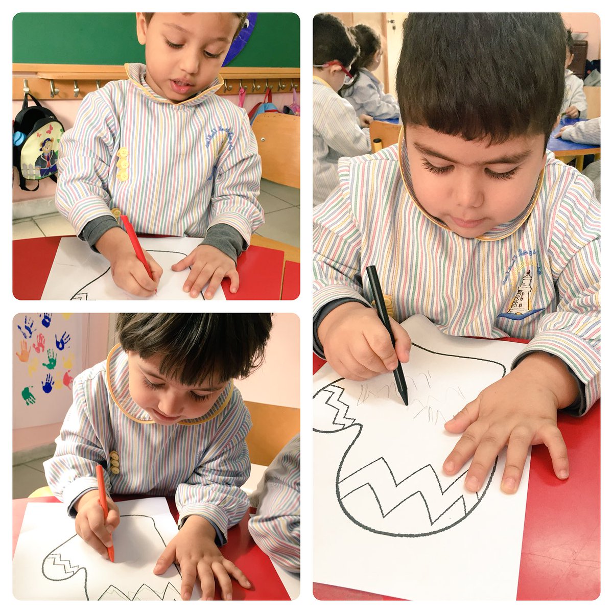 reem_chams's tweet photo. Our little #artists used their #creative skills to #decorate their mittens by drawing #zigzaglines @DawhaHighSchool @FThaalby https://t.co/8pnyY0wDlW