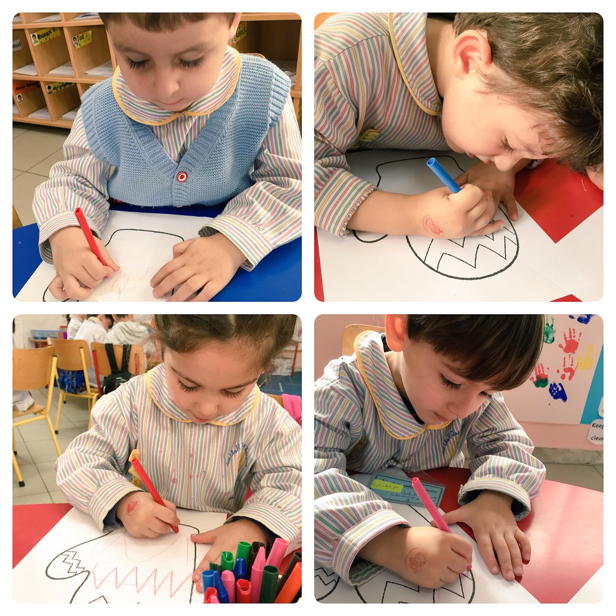 reem_chams's tweet photo. Our little #artists used their #creative skills to #decorate their mittens by drawing #zigzaglines @DawhaHighSchool @FThaalby https://t.co/8pnyY0wDlW