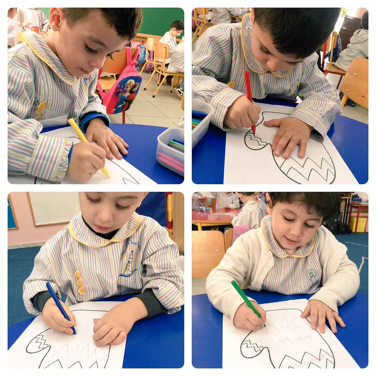reem_chams's tweet photo. Our little #artists used their #creative skills to #decorate their mittens by drawing #zigzaglines @DawhaHighSchool @FThaalby https://t.co/8pnyY0wDlW