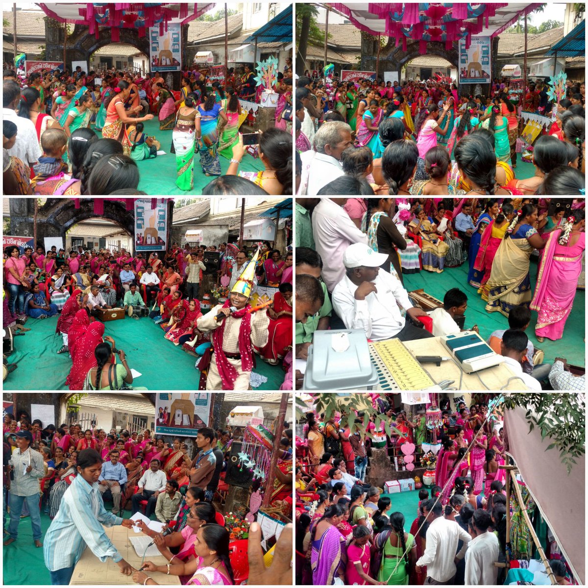 collectorvalsad's tweet photo. Under sveep, EVM and VVPAT demo shown with garba , play , kawwali at hatbajar dharampur,valsad.
#ReadToVote
#CEOGujarat
#GujaratElection2017
#VatThiKroVot https://t.co/VJMV5CImld