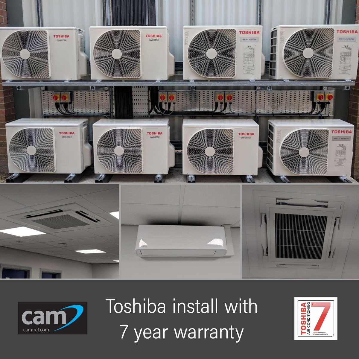 cam_ref's tweet photo. Another trouble free install with our friends at HUXT @huxt_ltd @cooldesignsltd @ToshibaUK #CAM-Ref #install #airconditioning #toshiba #T7 https://t.co/BxxQQzAsUw