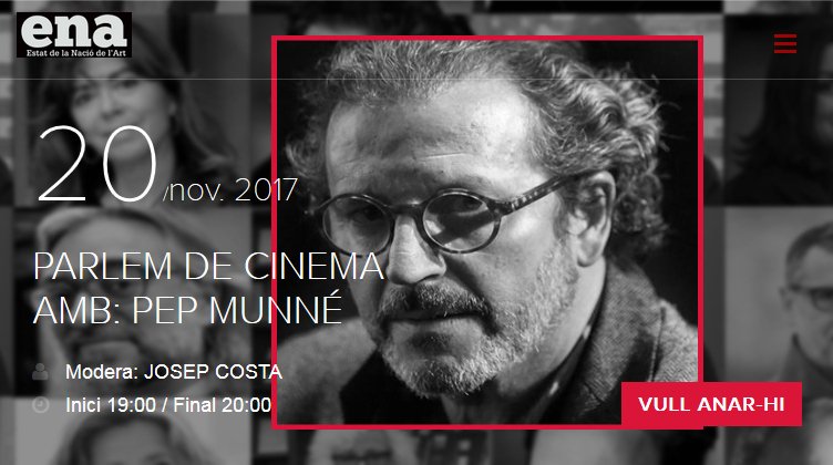 FundacioSiF's tweet photo. #ena17 Comença el ENA'17. STREAMING EN DIRECTE AVUI a les 19h: Parlem de Cinema amb PEP MUNNÉ moderat per JOSEP COSTA. https://t.co/GDJFuvpVmq https://t.co/o4Yf4bvoyM