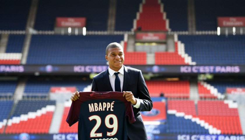 On auction now <a href="/KMbappe/">Kylian Mbappé</a> signed football shirt! #Mbappe kindly donated to help us raise money for kids to play sport <a href="/ParisSaintG_FC/">Paris Saint-Germain</a> #PSG #MondayMotivation #UniversalChildrensDay
