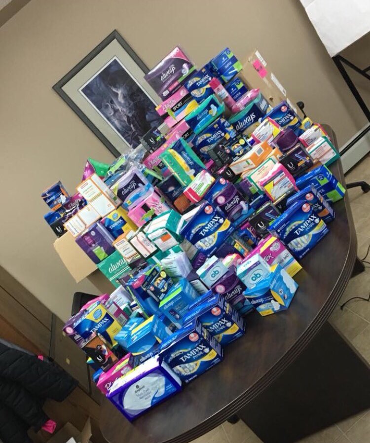 TaraLWill's tweet photo. Thank you #medhat! #supportthecycle raised 5000 pounds in food equivalent of tampons and pads for @MedHatFoodBank! You make a difference! #every28 https://t.co/49hGA54ccQ