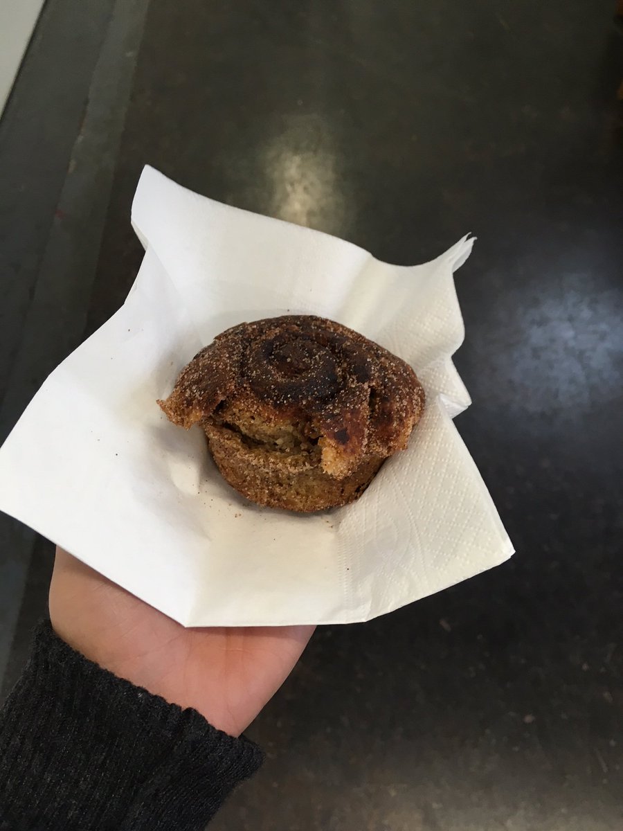 OrgResCent's tweet photo. Whole grain sourdough cinnamon bun made from #ORCWakelynsPopulation wheat flour by @smallfoodbakery . Delicious - so much flavour! Healthy/healthier too with the germ and bran not sieved out... #graingathering https://t.co/FhB9SePwU6