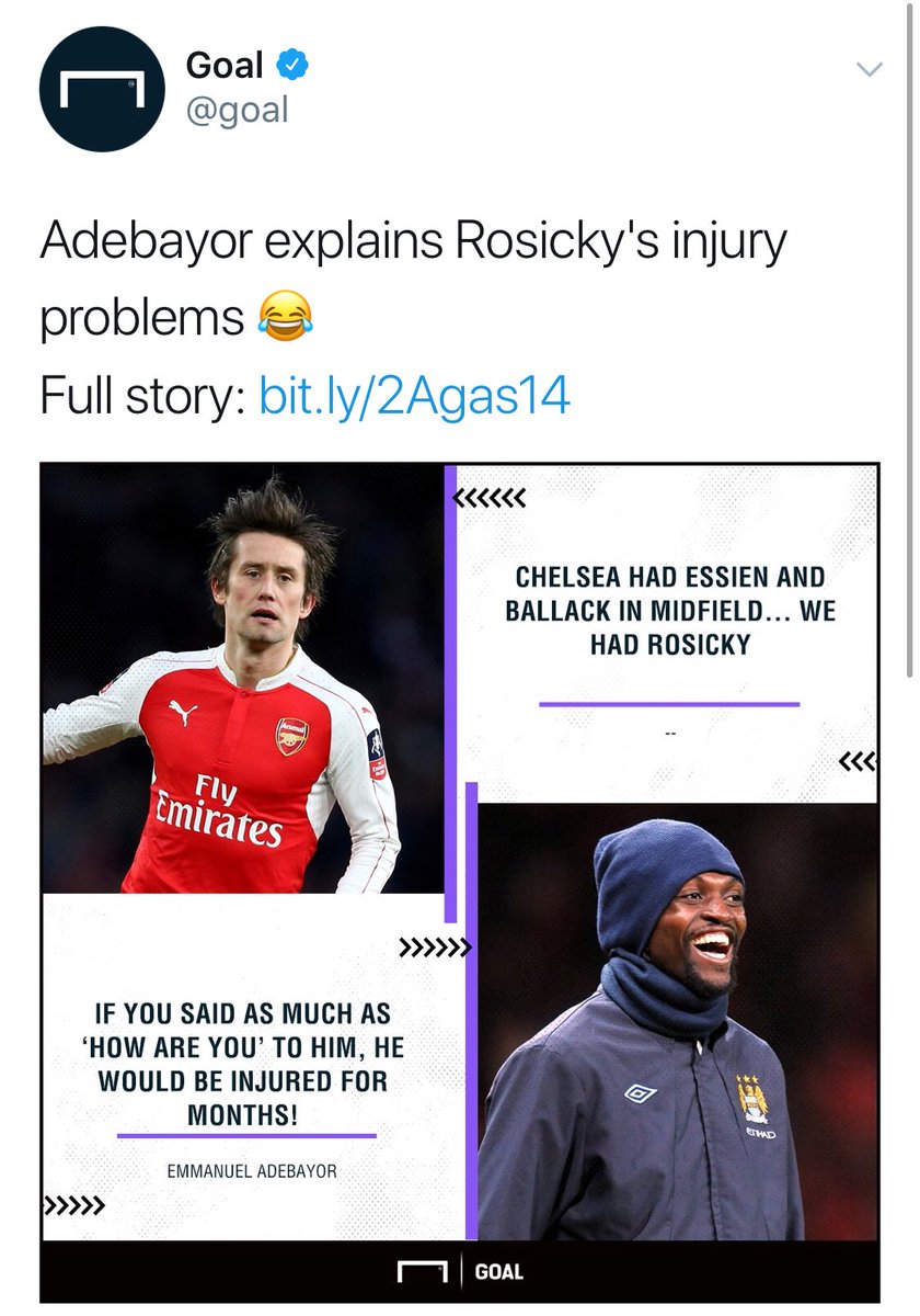 E_Adebayor's tweet photo. SEA, please @goal dig more before posting stuff on your page. This statement is completely inaccurate. I have full respect for all former clubs and former teammates. Thank you 👍🏿 https://t.co/iQSGEmSybt