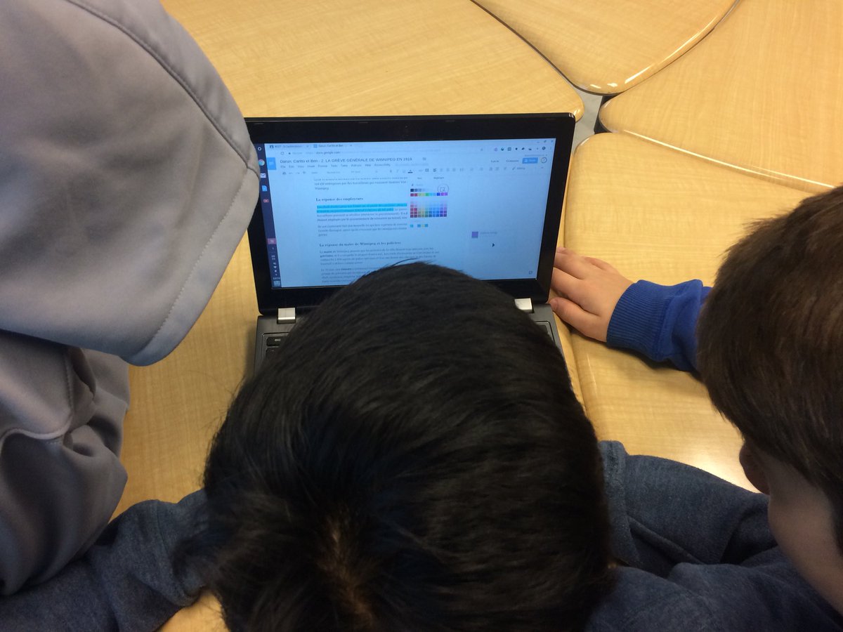 MmeSamuel's tweet image. 1/2 - we’re learning about interrelationships (cooperation + conflict) in terms of Canadian historical events (ex: Winnipeg General Strike 1919). Ss use #GoogleReadandWrite to collaboratively annotate this text. See video in next tweet. #khps_ock