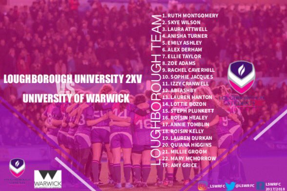 LSWRFC's tweet photo. #TeamAnnouncementTuesday - The 2XV are facing @warwickwomensrugby in the first round of the cup! 🕓 Tomorrow, 2pm KO.📍University of Warwick. Let's go girls! #TeamLboro #LboroGirlsCan #AfricanViolet 🏉✨ https://t.co/BNy3GYyDEu