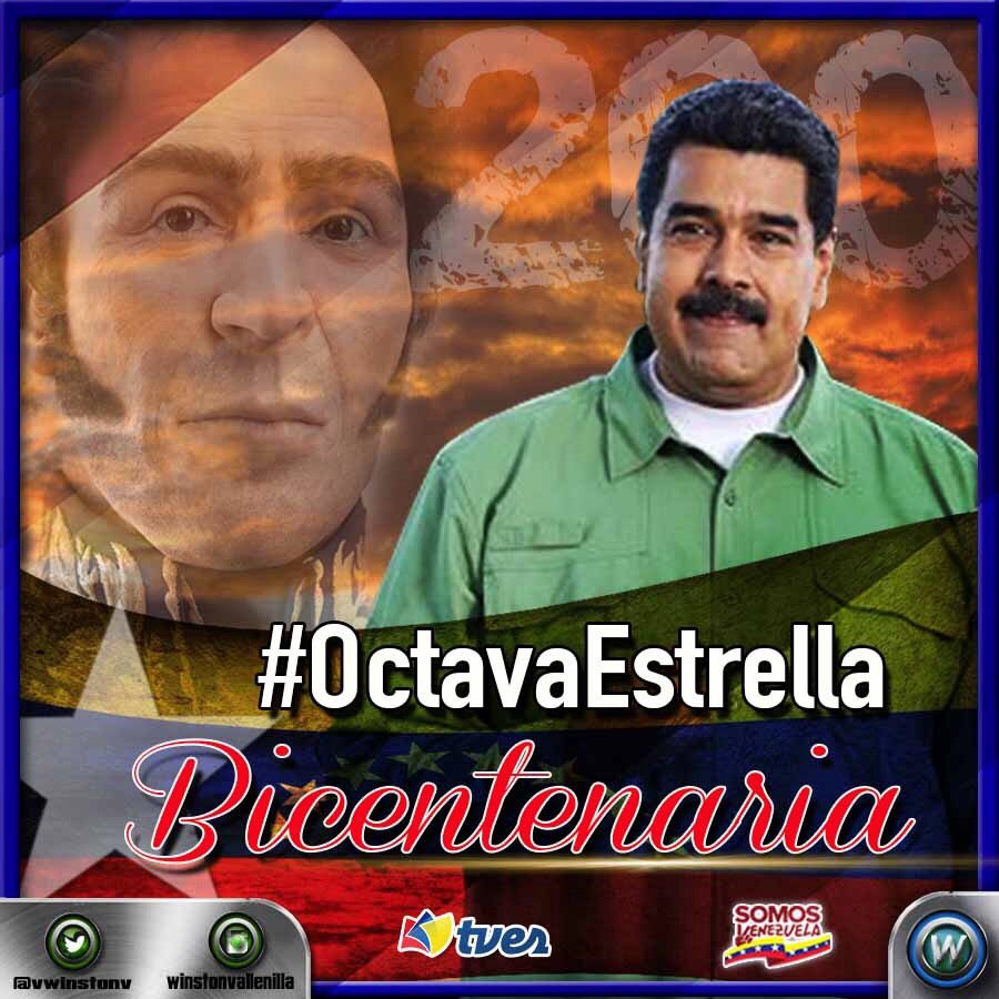 vwinstonv's tweet photo. #OctavaEstrellaBicentenaria nuestro Libertador Simón Bolívar decretó su inclusión el 20 de noviembre de 1817 y Hugo Chávez Frías lo ejecutó en marzo del 2006 ¡Que viva la Revolución y el legado que continúa con fuerza nuestro Pdte. @NicolasMaduro! https://t.co/23V2HuZdM7