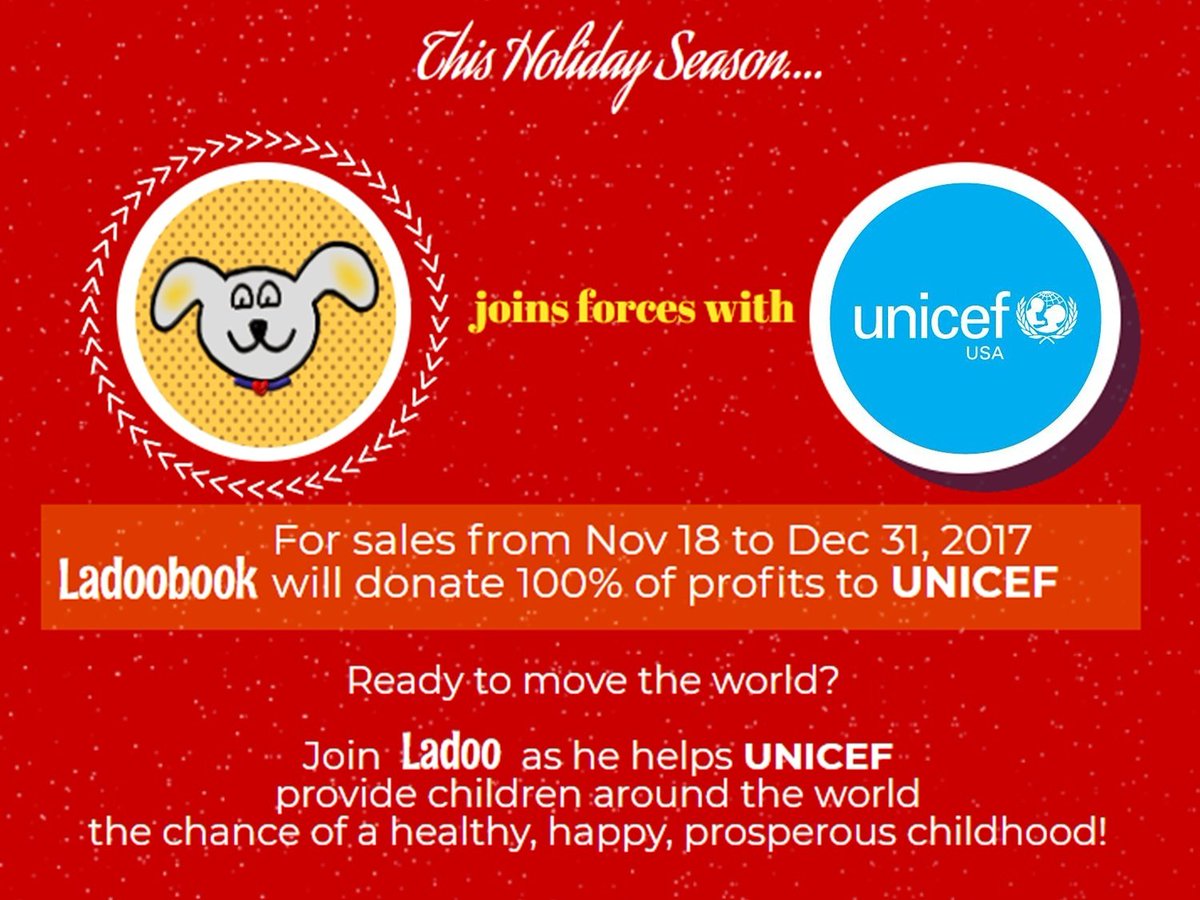 LadooBook's tweet photo. Proud to partner w. @UNICEFUSA on  #WorldChildrensDay.
Buy LadooBook today &amp; 100% of proceeds donated to support UNICEF's lifesaving work worldwide.*

https://t.co/0CKAa7eaUN

*UNICEF USA does not endorse any brand or product. No portion of the purchase price is tax-deductible. https://t.co/esmWV6An9w