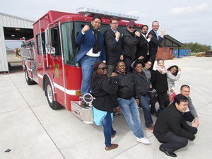GlobalAustin's tweet photo. International Visitors enjoying a visit to ACC's Fire Fighter Academy. #globalaustin #globalATX https://t.co/waDwtcKRdj