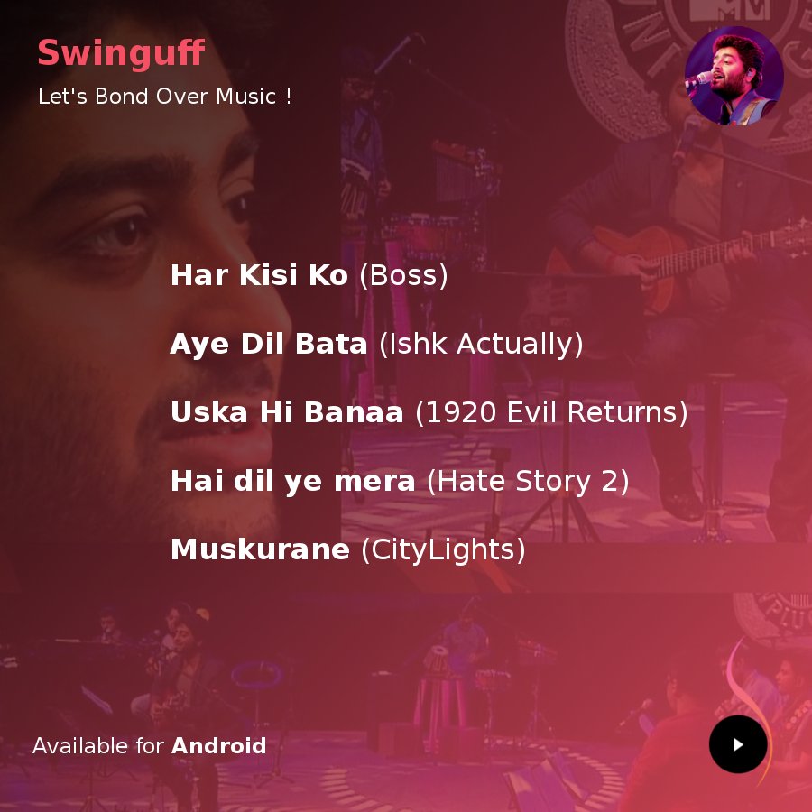 swinguff's tweet photo. Download Swinguff- https://t.co/H81ePfbOpN
You will easliy fall in love when you are listening to Arijit Singh.
#swinguff #music #arijitsingh https://t.co/RiOFSjXwWS