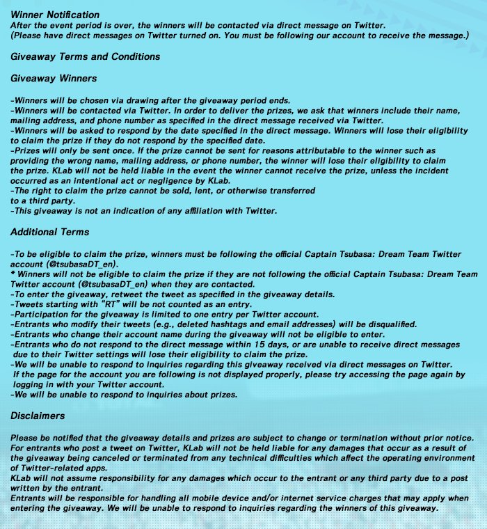 Follow our official Twitter account and retweet this post for a chance to win a t-shirt or a signed original illustration by Yoichi Takahashi, the author of Captain Tsubasa!