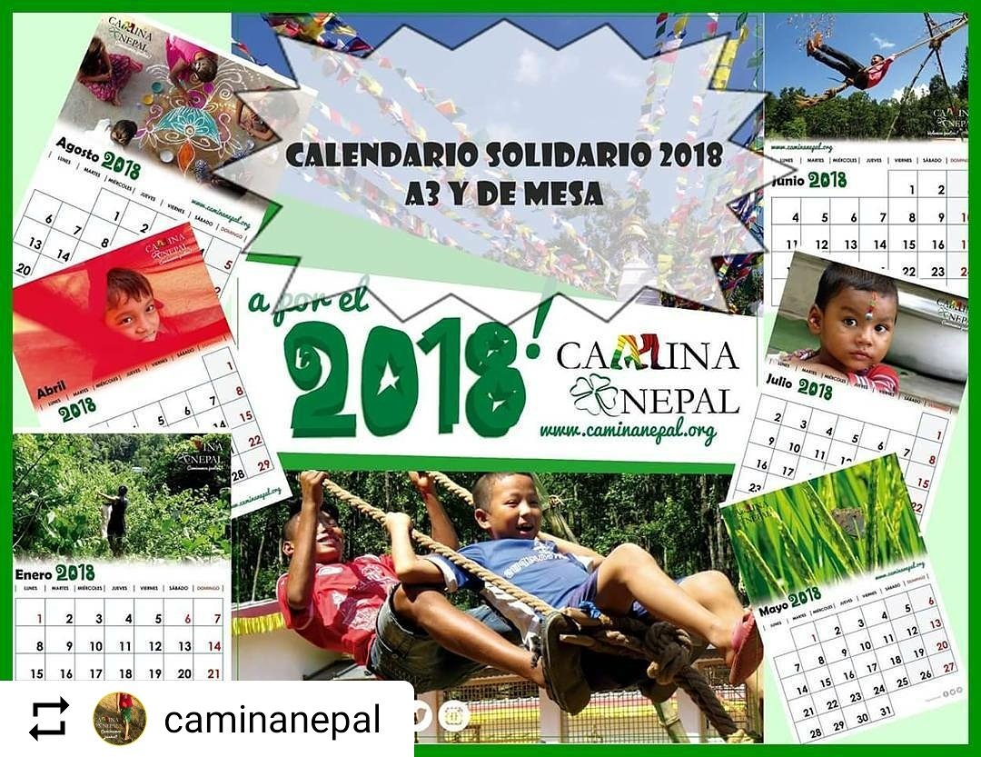 CaminaNepal's tweet photo. Consigue ya tu calendario #CaminaNepal #2018 #añonuevo #pasosnuevos #notequedessinel #caminaconnosostros #FelizLunes
#DiaInternacionaldelNino https://t.co/w54CRlOot8
