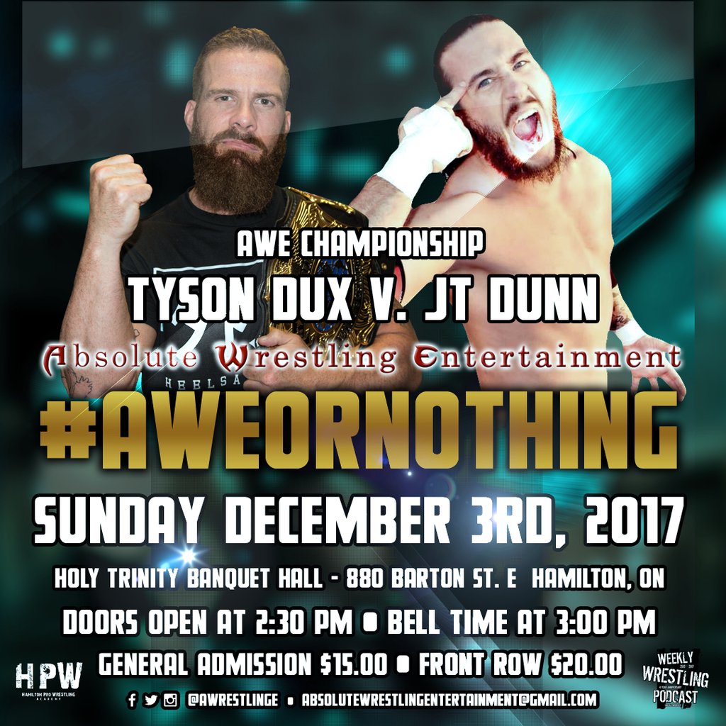 AwrestlingE's tweet photo. Lucky number 13.... Less than 2 weeks away #HamOnt will be hit with #AWEorNothing!!! 

Who's ready? https://t.co/LsqNe0C25t