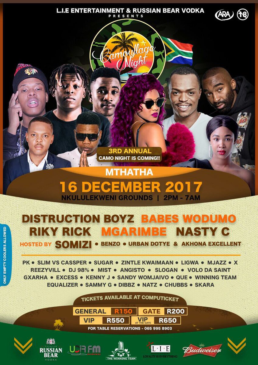 IsiphileBenya's tweet photo. I wonder if u not attending the #CamoNight2017 uzophinda uyfumanephi le Line up ? 🤷🏼‍♀️

#CamoNight2017 
#CamoNight2017 
#CamoNight2017 https://t.co/dPa8BcvLJz