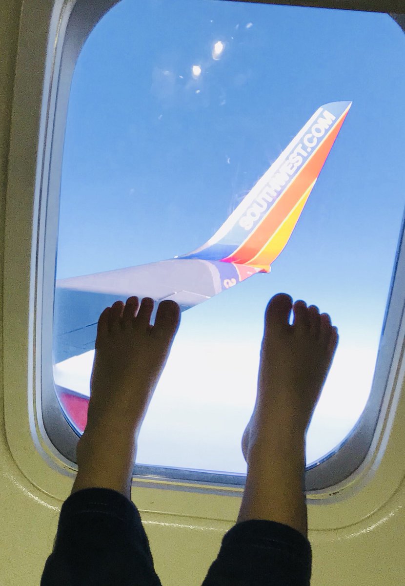 Early morning flight on <a href="/SouthwestAir/">Southwest Airlines</a> to Miami...these cute little toes are ready for sun and sand!