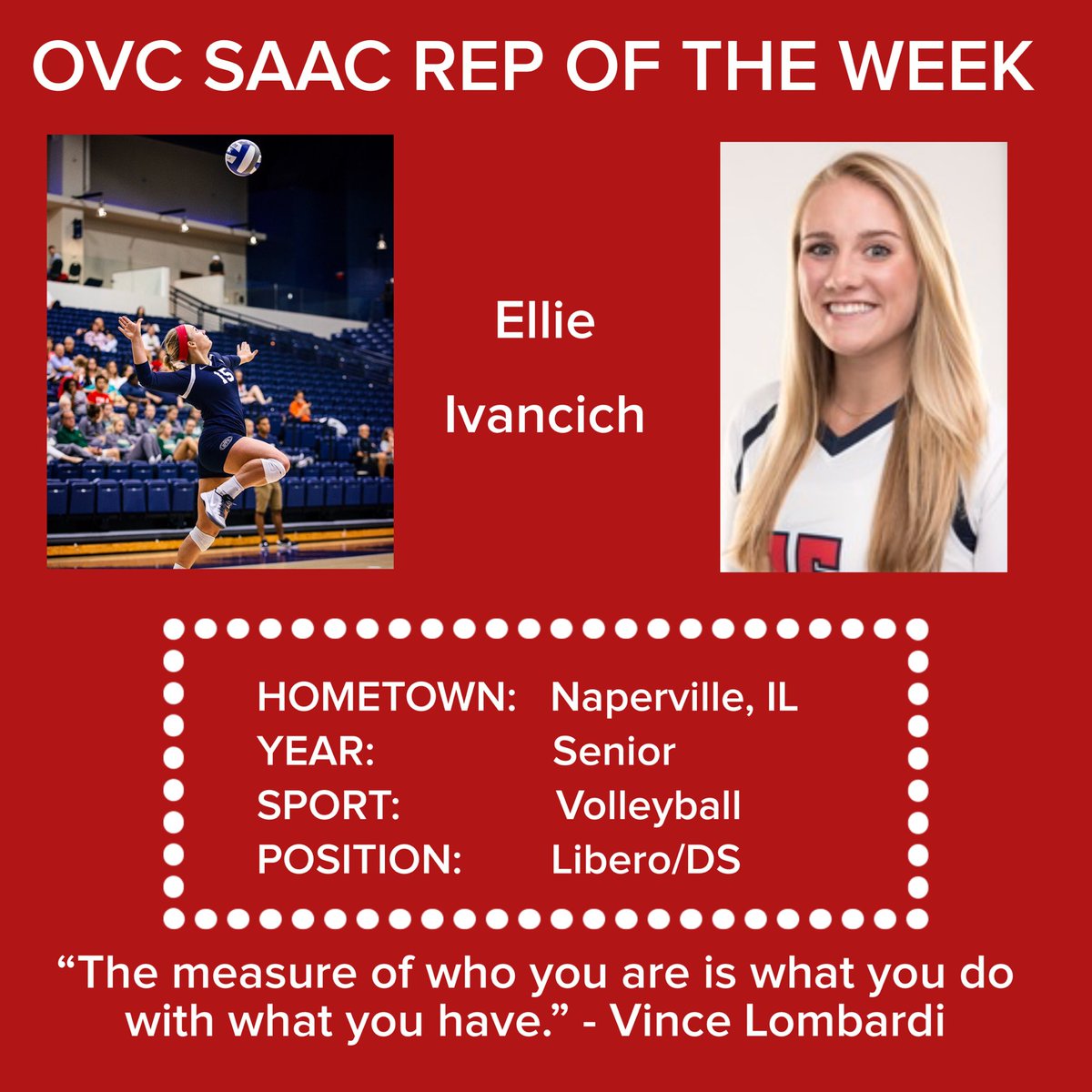 theOVCSAAC's tweet photo. This week’s OVC SAAC Reps come from Belmont University! Meet Dylan Windler & Ellie Ivancich of @GoBelmontBruins #OVCSAAC #OurVoice https://t.co/SDC2Lnvmp3